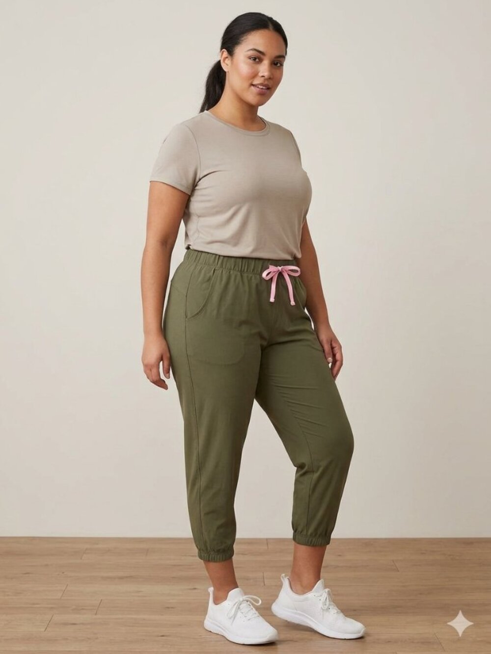 Joe Fresh Size XL Green Lightweight Activewear Cropped Pants